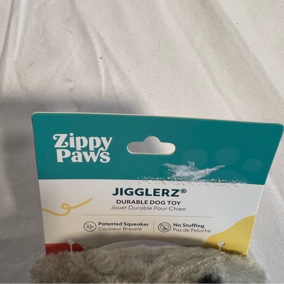 Dog Toy ZippyPaws Raccoon Jigglerz Squeaky Tough Stuffing with Crinkle Head Dog - Picture 5 of 5